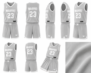 Conjunto de Camiseta y Pantalones Cortos de Baloncesto Unisex para Adultos WARPRO, Uniforme Deportivo Profesional, Ligero, Transpirable, Sin Mangas - Product Image 6