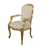 Fauteuils en feuille d'or, reproduction antique, chaises de salle à manger avec accoudoirs, conçues pour la salle à manger de restaurant et le mobilier de salon
