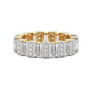 Bague éternelle de luxe en or 14 carats avec diamants de laboratoire taille baguette, qualité VS1, VVS1, bijou élégant pour femmes et jeunes filles - Product Image 3