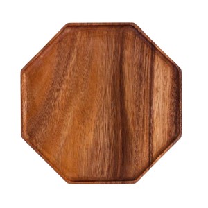 Tabla de servir octogonal de madera ecológica y bandeja de charcutería - Bandeja decorativa versátil para desayunos en la cama y fiestas - Product Image 1