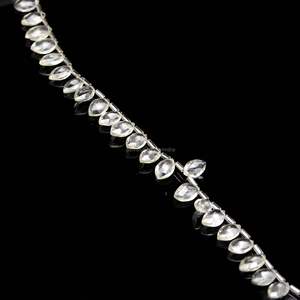 Perles d'améthyste verte naturelle facettées en forme de marquise, perles d'améthyste verte percées sur le côté, perles de pierres précieuses pour la création de bijoux 7x12-8x13MM 8 pouces - Product Image 5