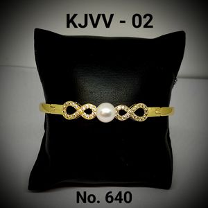 Luxury Gold Plated <b>freshwater</b> <b>Pearl</b> <b>Bracelet</b> with antitarnish polish and Infinity Design Fashion Bangle for Women - Product Image 4