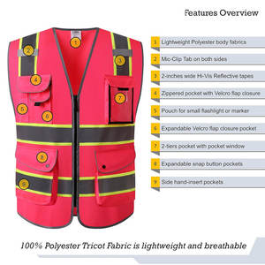 Ropa Reflectante Ajustable para Trabajo al Aire Libre, Chaleco de Seguridad para Trabajo, Chaleco de Seguridad de Alta Visibilidad para Emergencias en Carretera - Product Image 4
