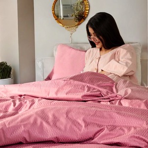 Elegant <b>Blush</b> <b>Pink</b> Bedsheet <b>Set</b> With Soft Cozy Texture Premium Chic <b>Bedding</b> For Stylish Modern Bedroom Decor - Product Image 1