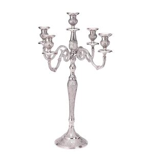 Candélabres argentés en fonte d'aluminium à usage intensif pour décoration de fête de mariage de Noël Candélabres de sol - Product Image 1