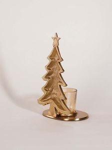 Wholesale Christmas Tree Tealight <b>Candle</b> <b>Holder</b> Gold Metal Home Wedding Holiday Decoration - Product Image 4