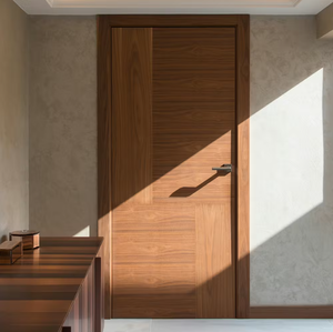 Porte composite en bois de haute qualité pour appartement, chambre à coucher, résistante à la chaleur, imperméable, intérieure, en bois de noyer, porte WPC finie - Product Image 5