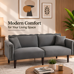 2-in-1 Multifunctional <b>Sofa</b> <b>Bed</b>, Two-Seater Extendable Lounge <b>Sofa</b> with Adjustable Reclining Backrest,Metal Frame for Home Hotel - Product Image 1