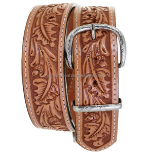 Cinturón de herramientas de cuero occidental de moda para hombre de calidad de exportación cinturones de herramientas de cuero genuino de grano completo en relieve para vaquero - Product Image 1