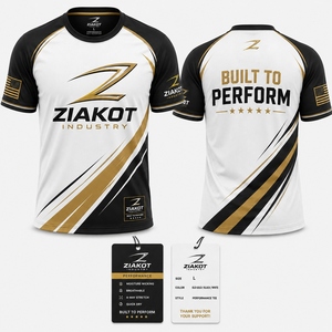 ZIAKOT industry Nouveau design T-shirt de performance personnalisé pour homme blanc or vieilli-noir - Product Image 2