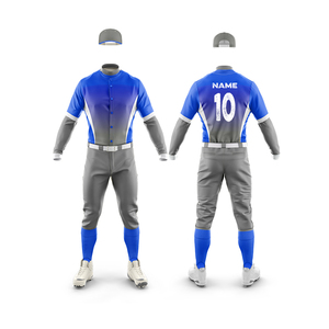 Custom Sublimated Baseball Uniform Set Men's Full Sleeve Gradient Color Moisture Wicking Polyester Team Jersey Pants - Product Image 1