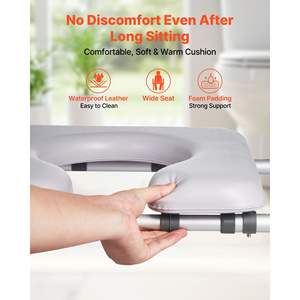 Elevador de Inodoro Ajustable en Altura y Ancho, Capacidad de Carga de 400 Libras, Asiento Elevado Acolchado con Manijas, Equipo de Seguridad para Baño para Personas Mayores - Product Image 5
