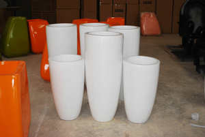 Pot de fleurs moderne en céramique, style seau, couleur roche, écologique, léger et durable pour usage intérieur/extérieur - Product Image 2