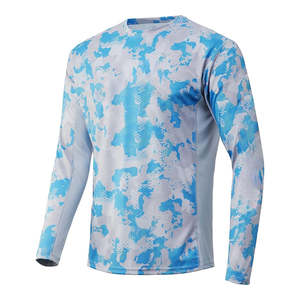 Chemises de pêche à manches longues en polyester/spandex, design camouflage par sublimation, pour les sports de plein air. - Product Image 6