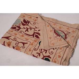 Lavinas Vintage Kantha Suzani <b>Quilt</b> Handmade Cotton Floral Embroidery Boho Indian Eco-Friendly Washable All-Season <b>Throw</b> Blanket - Product Image 5