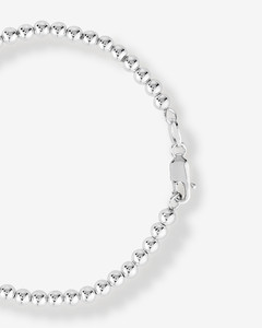 Bracelet minimaliste chrétien en argent avec perles rondes et pendentif cœur, fermoir mousqueton pour femme - Cadeau pour les occasions festives - Product Image 3