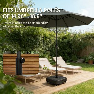 Base per Ombrellone da Giardino in Acciaio Inossidabile, Forma Quadrata, Raggio 3m, per Patio, Spiaggia, Hotel - Product Image 6
