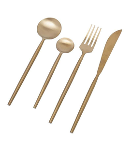 Nuevo Juego de Cubiertos de Metal Chapados en Oro, Cubertería de Metal para Hotel y Restaurante, Tenedor de Metal con Acabado de Acero Espejado - Product Image 3