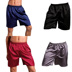 Men's Silk Satin Pajama Shorts – Soft Breathable Anti-Wrinkle Lounge Wear | Comfortable Sleep Shorts - Product Image 4