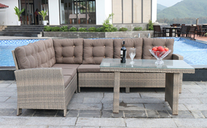 Wholesale Price Modern Comfortable Outdoor One Seat Sofa Set PE Wicker Rattan Steel Frame Waterproof Cushion Garden Furniture - Product Image 3