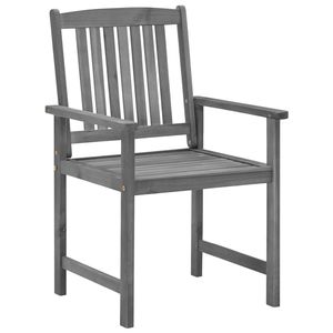 Ensemble de 4 chaises de patio durables en bois d'acacia massif, gris standard, mobilier de jardin - Product Image 4