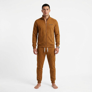 Hawk Eye Sports <b>Men's</b> Slim Fabric Fleece 300g Winter <b>Pullover</b> Hoodie Full-Length Button-Up Tracksuit Set Breathable - Product Image 4