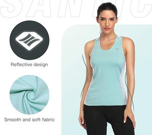 เสื้อโยคะแขนกุดสำหรับผู้หญิง ผ้ายืดสี่ทิศทาง แห้งเร็ว กระชับรูปร่าง เป็นมิตรกับสิ่งแวดล้อม คุณภาพสูง - Product Image 4