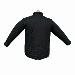 Chaqueta Gambeson Negra Acolchada de Algodón Medieval Hecha a Mano, Abrigo de Armadura Acolchado para Reenactment, SCA, Feria Renacentista y Halloween - Product Image 4