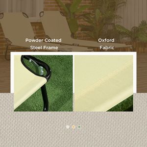 Set di 2 Sdraio Pieghevoli da Piscina con Schienale Reclinabile a 5 Livelli, Lettini Prendisole da Esterno con Telaio in Acciaio per Spiaggia e Giardino - Product Image 6