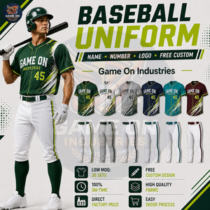 Tenue de sport personnalisée à sublimation intégrale haute performance, légère, de bonne qualité, service OEM ODM, uniforme de baseball - Product Image 4