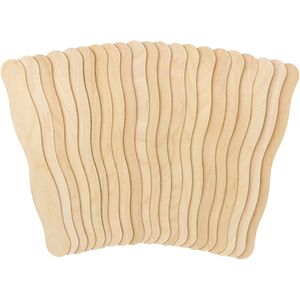 Paquete de 50 Palitos Ondulados de Bambú y Madera de 8 Pulgadas, Abanicos Grandes para Manualidades, Programas de Boda, Proyectos DIY, Manualidades con Palitos de Popsicle - Product Image 1