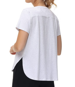 Wholesale Shirt <b>Top</b> Selling Girls Crop <b>Top</b> T-Shirts <b>Women</b> Workout Tank <b>Tops</b> Summer Split Back Yoga <b>Top</b> for <b>Women</b> Breathable - Product Image 4