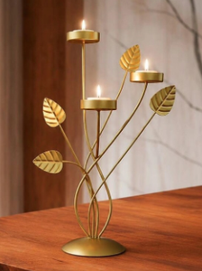 ชั้นวางต้นไม้โลหะในร่มทันสมัย 4 ชั้น พร้อมดีไซน์ใบไม้สวยงาม - Product Image 5