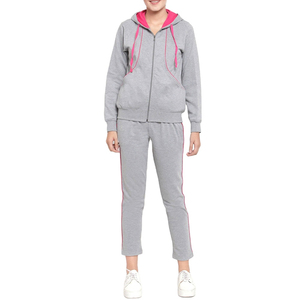 Ensemble de survêtement décontracté pour femme, prix usine fournisseur OEM, 100 % coton tricoté, durable, écologique, respirant, pour l'entraînement hivernal - Product Image 1