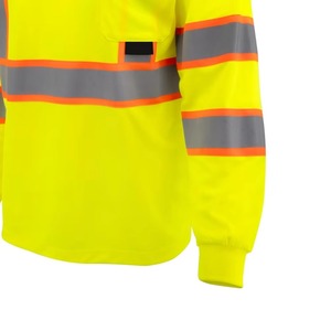 Unisex High Visibility Reflective Safety Long Sleeve Polo Shirts Custom Logo Two Tone <b>Construction</b> <b>Work</b> Clothing Cheap Polyester - Product Image 6