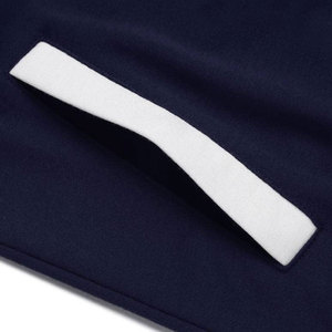 <b>Men's</b> Premium Canvas Varsity Jacket | Waterproof <b>Fleece</b> Lining | <b>Navy</b> Blue Ice White Contrast Sleeves | Letterman Bomber - Product Image 5