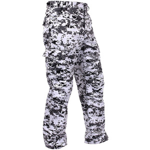 Pantalon cargo camouflage numérique pour homme, coupe droite, plusieurs poches, séchage rapide, polyester, style vêtement de travail, taille haute, fermeture éclair - Product Image 1