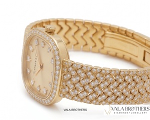 Tiffanyy & Coo. Diamond <b>Watch</b> Yellow Gold Square <b>Case</b> 30mm Analog Quartz Women's Luxury Bracelet Wristwatch - Product Image 6
