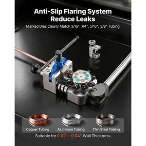 Kit di attrezzi per svasatura a doppia flangia a 45 gradi per tubi freno in rame e alluminio (3/16" 1/4" 5/16" 3/8") - Product Image 3