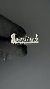 Nuevas señoras personalizadas familia 3D nombre Último 925 Starling plata Moissanite anillo de diamante para hombres mujeres joyería regalo - Product Image 4