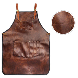 Custom Logo Printed Genuine Leather Barber Apron with Waterproof Personalized Working Straps - Product Image 2