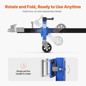 Martinetto per Rimorchio Monoruota Rinforzato da 725 kg (1600 libbre) con Sollevamento di 25 cm, Montaggio a Bullone e Girevole per Rimorchi di Barche e Moto d'Acqua - Product Image 4