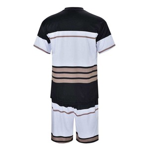 Ensemble t-shirt et short imprimé color block pour homme, col rond, séchage rapide, tenue décontractée d'été - Product Image 4