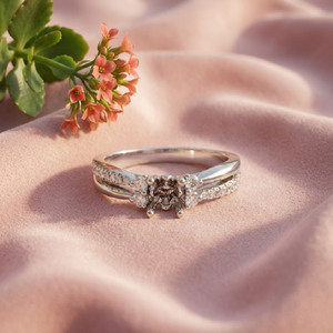 Anillo de Compromiso de Oro Blanco Sólido de 18K de Alta Calidad con Diamantes Reales, Estilo Clásico de Boda, Regalo para Mujer, Superventas OEM - Product Image 1