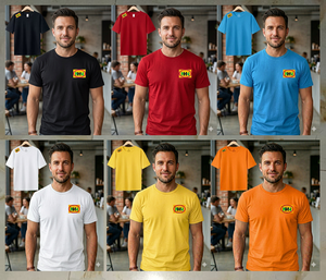 เสื้อยืดผ้าฝ้ายธรรมดา 100% ผ้าฝ้ายสั่งทำพิเศษ ไซส์พลัส แขนสั้น ทรงหลวม ระบายอากาศได้ดี เป็นมิตรกับสิ่งแวดล้อม เสื้อยืดผู้ชาย - Product Image 1