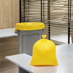 Recyclable Heavy-Duty Yellow Trash Bags <b>Leak</b>-Resistant 33*39cm 100micron 32-45 Gallon HDPE/LDPE <b>for</b> Home and Kitchen Recycling - Product Image 2