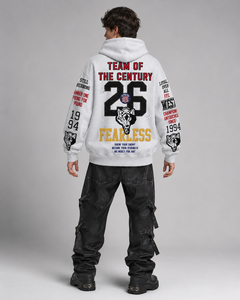 Sweat-shirt à capuche zippé personnalisé pour homme, avec broderie et appliqué lettres, style streetwear décontracté, fabricant sur mesure, faible MOQ - Product Image 3