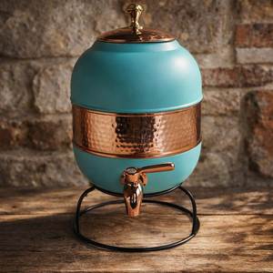 Copper Water <b>Storage</b> Vessel with Tap Handmade Copper Water Dispenser Ayurvedic Drinking Water Container ODM Bulk Export Supplies - Product Image 1