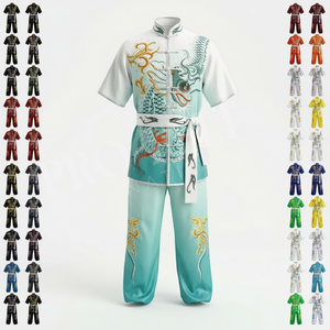 Comfortable New Design Fighter Tai Chi Kung Fu Martial Arts Uniform Custom Made Own Design Short Sleeve Karate Uniform Set - Product Image 1