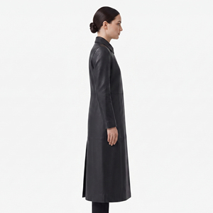 Manteau trench en cuir pour homme, cuir véritable de haute qualité, respirant, à manches longues, vêtement d'extérieur tendance - Product Image 3